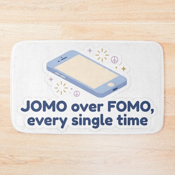 Item preview, JOMO Over FOMO Every Single Time – Aesthetic Quote Sticker designed and sold by MukuMint.
