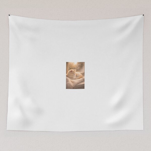 Item preview, Safe at Home – Sleeping Cat in Warm Light designed and sold by LovelyCatGalaxy.