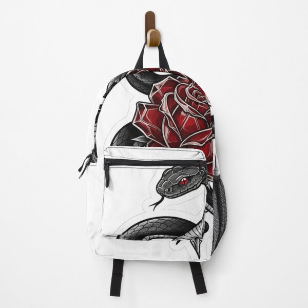 Item preview, Snake Coiled Around Glass Rose - Edgy Fine Line Tattoo designed and sold by Skill_&_Stone.