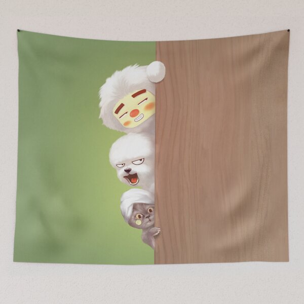 Item preview, Peeking Trio – Iron T, Smiling Bichon & Cat designed and sold by ZKOZKOHI.
