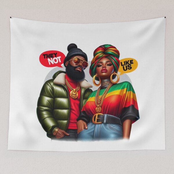 Item preview, Black Culture Power Couple Illustration Afro Style Art designed and sold by Lulunza.