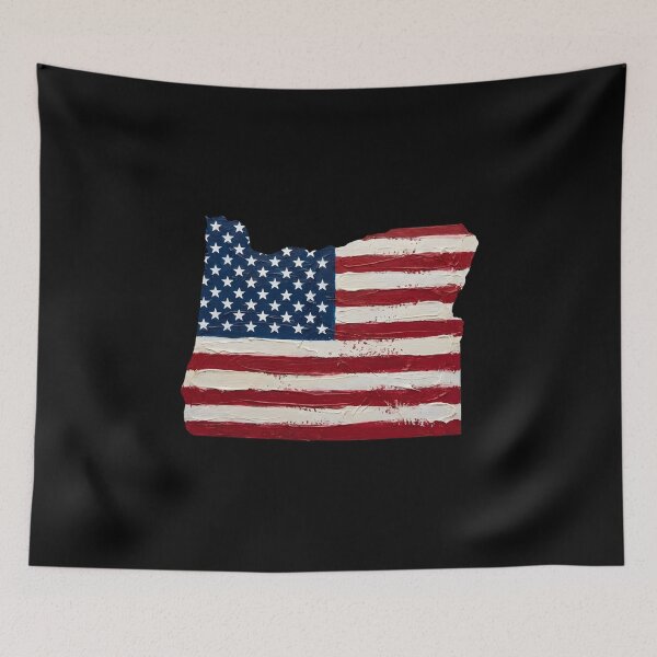 Item preview, Oregon Stars & Stripes State Silhouette – Distressed Americana designed and sold by Paper Drip.