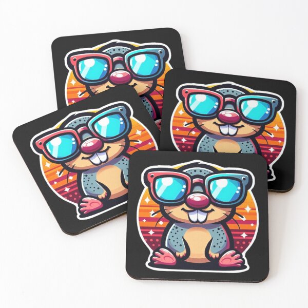 Item preview, Cool Mole – Retro Sunset Cartoon Character designed and sold by Dogandesighn.