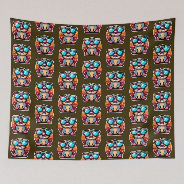 Item preview, Cool Mole – Retro Sunset Cartoon Character designed and sold by Dogandesighn.