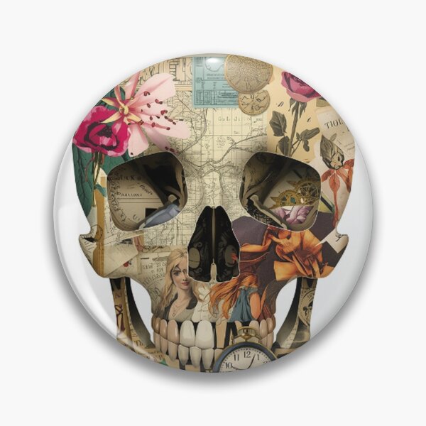 Item preview, Vintage Skull Collage with Floral Elements designed and sold by Wonderful Designs.