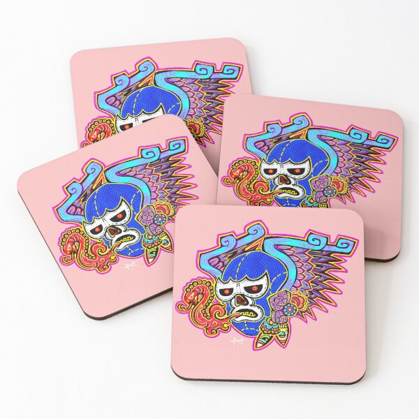 Item preview, blue demon mask prehispanic designed and sold by UrielCalavera.