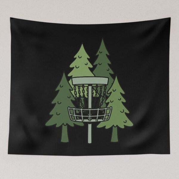 Item preview, Forest Disc Golf Basket Funny Disc Golfing Scene designed and sold by LuminOrb.