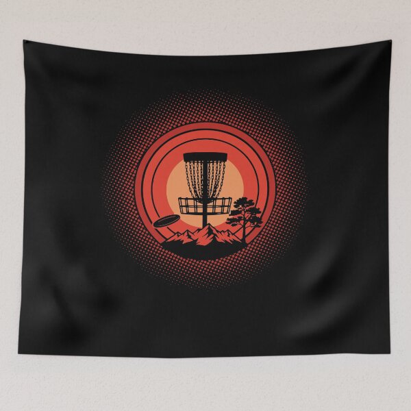Item preview, Disc Golf Basket Sunset Flying Disc Mountain Scene designed and sold by LuminOrb.