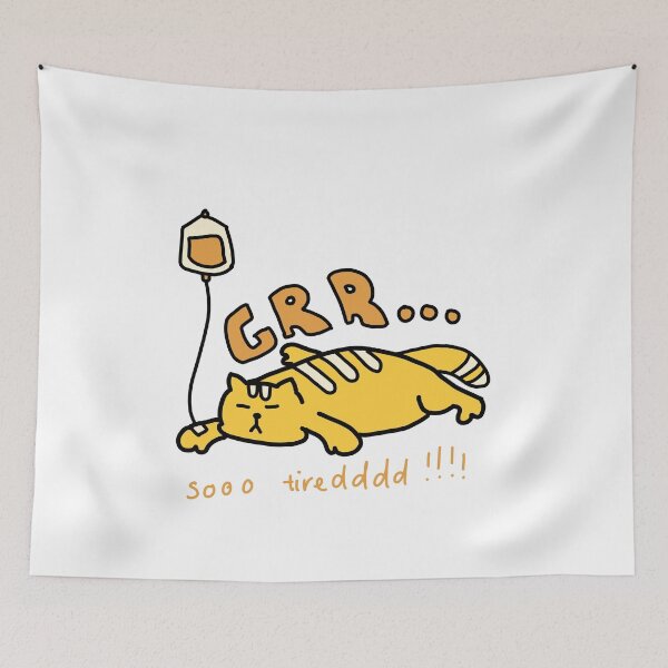 Item preview, GRR… Soo Tiredddd Cat – Funny Lazy Cat Illustration designed and sold by Baby-Care.