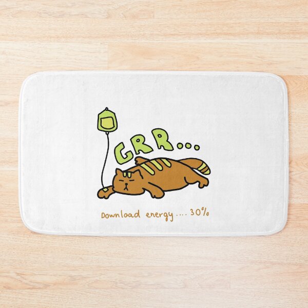Item preview, GRR… Download Energy 30% – Funny Tired Cat Illustration designed and sold by Baby-Care.