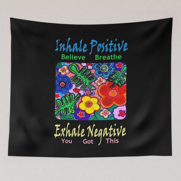 Item preview, Inhale Positive Exhale Negative Hand Painted Flowers designed and sold by kel72.