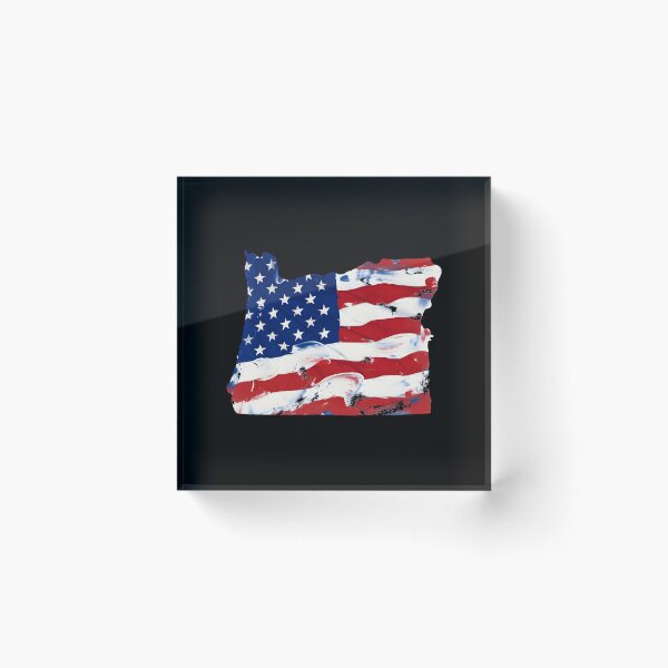 Item preview, Oregon Stars & Stripes State Silhouette – Distressed Americana designed and sold by Paper Drip.