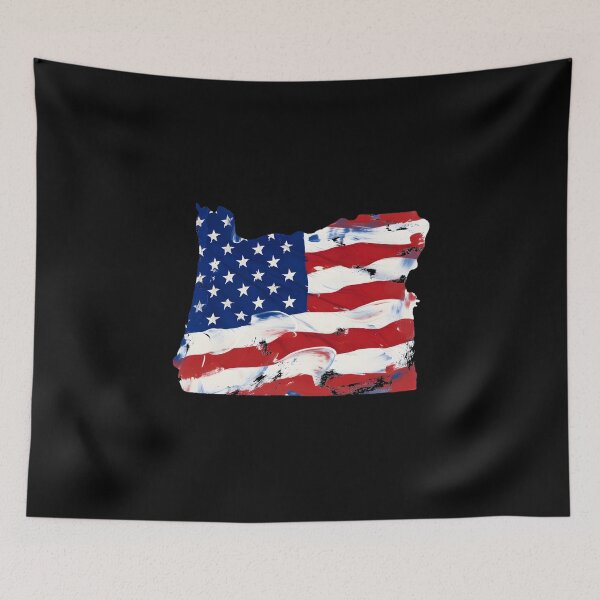 Item preview, Oregon Stars & Stripes State Silhouette – Distressed Americana designed and sold by Paper Drip.