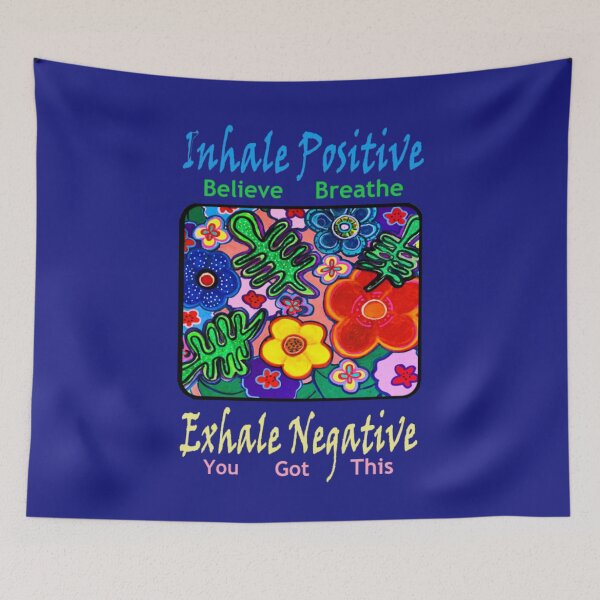 Item preview, Inhale Positive Exhale Negative Hand Painted Flowers designed and sold by kel72.