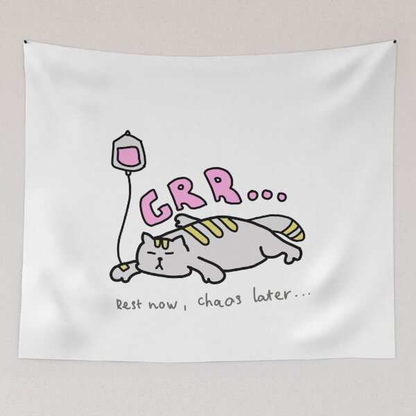 Item preview, GRR… Rest Now, Chaos Later – Funny Lazy Cat Illustration designed and sold by Baby-Care.