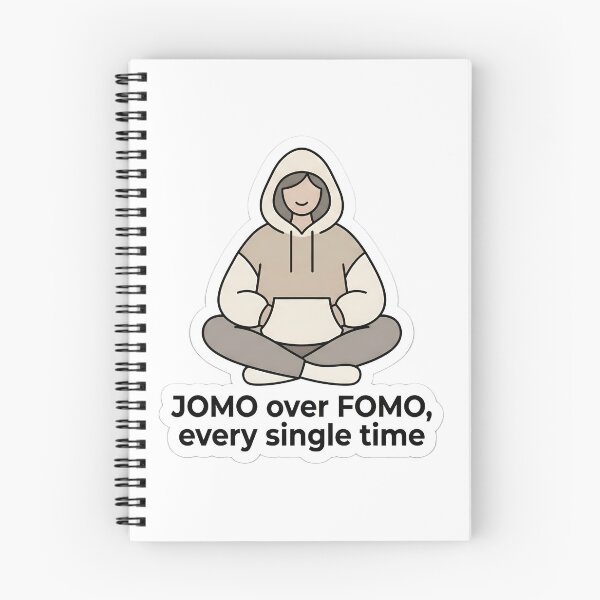 Item preview, JOMO Over FOMO Every Single Time Hoodie Aesthetic Sticker designed and sold by MukuMint.