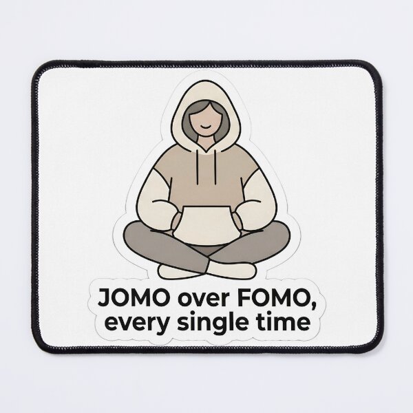 Item preview, JOMO Over FOMO Every Single Time Hoodie Aesthetic Sticker designed and sold by MukuMint.