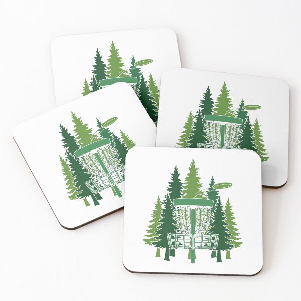 Item preview, Disc Golf Basket Forest Flying Disc Golfing Scene designed and sold by LuminOrb.
