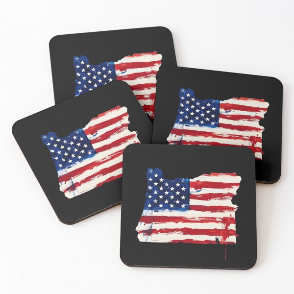Item preview, Oregon Stars & Stripes State Silhouette – Distressed Americana designed and sold by Paper Drip.