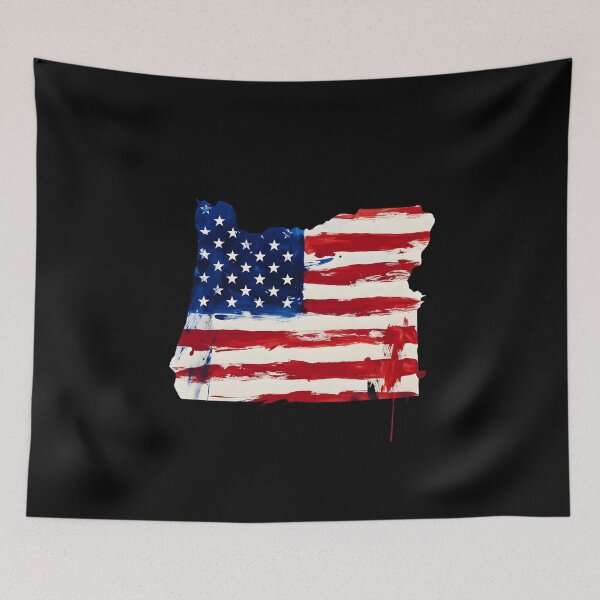 Item preview, Oregon Stars & Stripes State Silhouette – Distressed Americana designed and sold by Paper Drip.