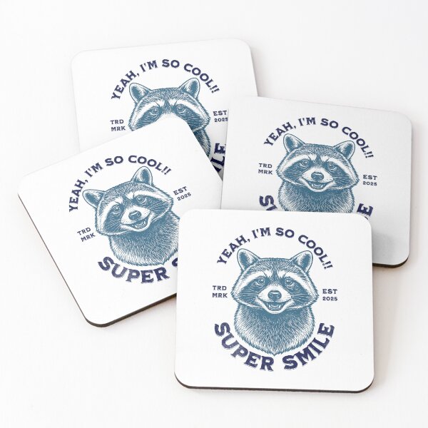 Item preview, Raccoon super smile: Yes, I'm so cool! designed and sold by DigitalPartisan.