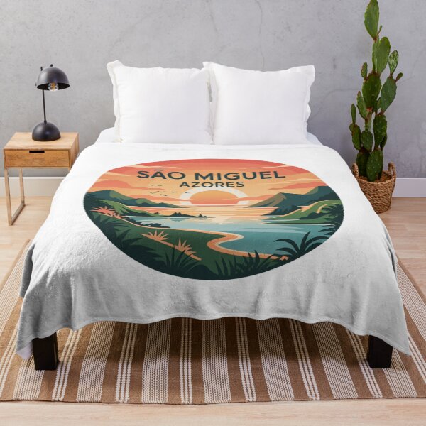 Item preview, São Miguel Azores Azores Sunset Travel Art - Retro Illustration designed and sold by CircinusStore.