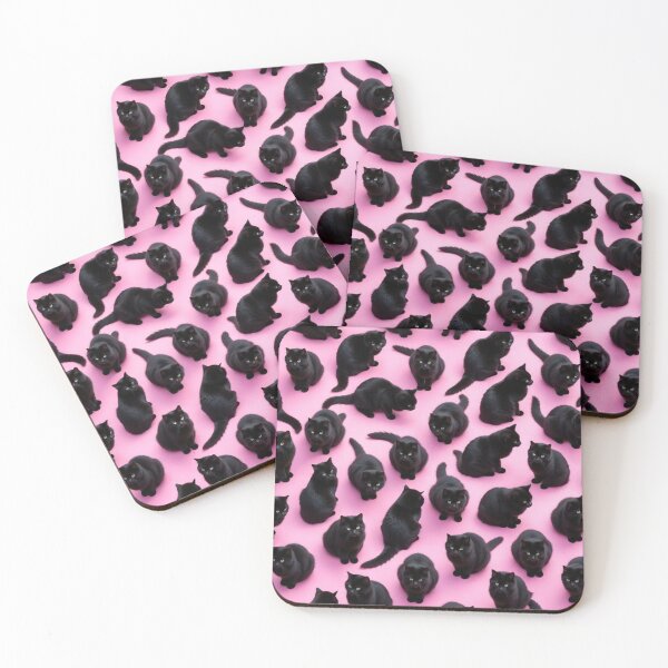 Item preview, Repeating Black Cats On Pink designed and sold by SassyArtistry.