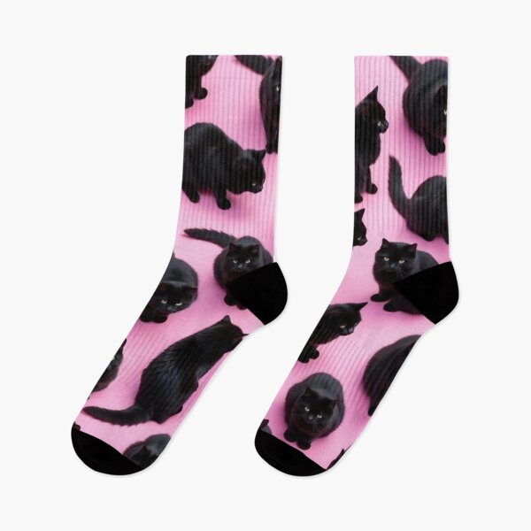 Item preview, Repeating Black Cats On Pink designed and sold by SassyArtistry.