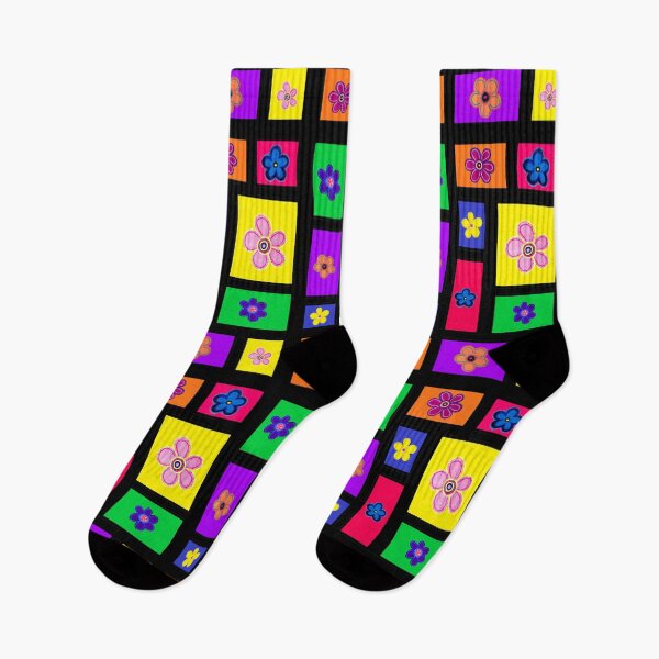 Item preview, Patchwork Flowers Hand Drawn Bright Flowers designed and sold by kel72.