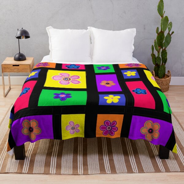 Item preview, Patchwork Flowers Hand Drawn Bright Flowers designed and sold by kel72.
