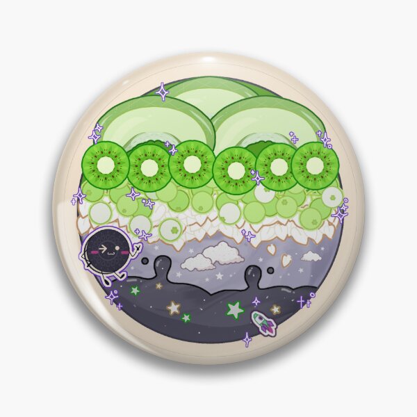 Item preview, Aromantic Pride Smoothie Bowl Badge Pin Stickers & Magnet designed and sold by kylietora.