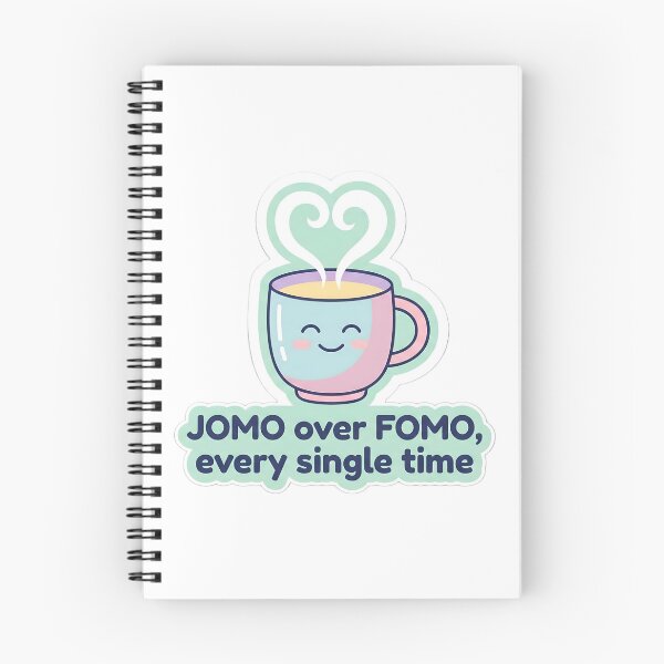Item preview, JOMO Over FOMO Every Single Time – Coffee Cup Aesthetic Sticker designed and sold by MukuMint.