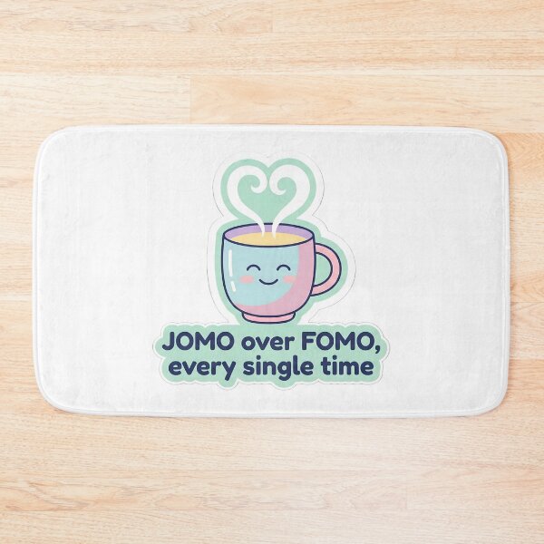 Item preview, JOMO Over FOMO Every Single Time – Coffee Cup Aesthetic Sticker designed and sold by MukuMint.