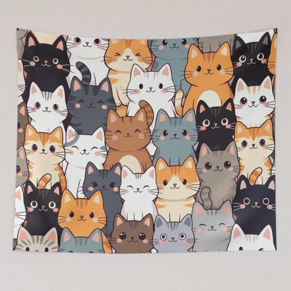Item preview, Cute Cartoon Cats Repeating Illustration designed and sold by SassyArtistry.