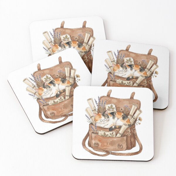 Item preview, Light Academia: Scholarly Calico Cat designed and sold by bapupa.
