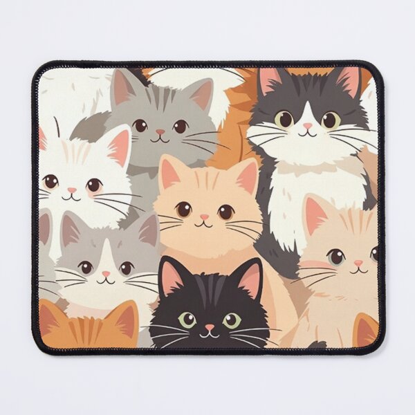 Item preview, Cute Fluffy Cartoon Cats Pattern designed and sold by SassyArtistry.