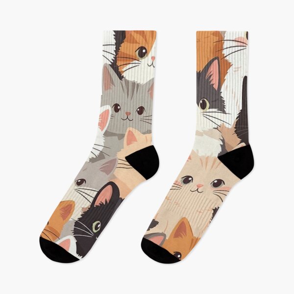 Item preview, Cute Fluffy Cartoon Cats Pattern designed and sold by SassyArtistry.