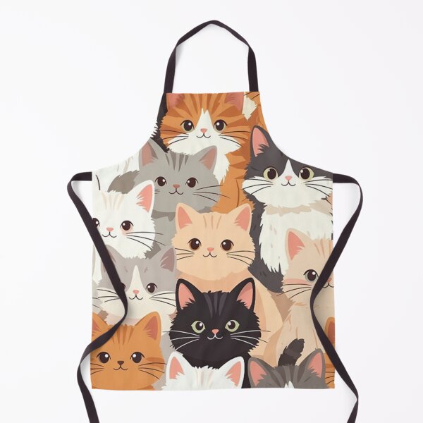 Item preview, Cute Fluffy Cartoon Cats Pattern designed and sold by SassyArtistry.