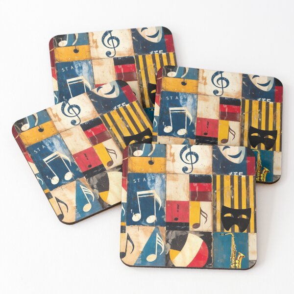 Item preview, Vintage Musical Theater Collage Squares designed and sold by SassyArtistry.