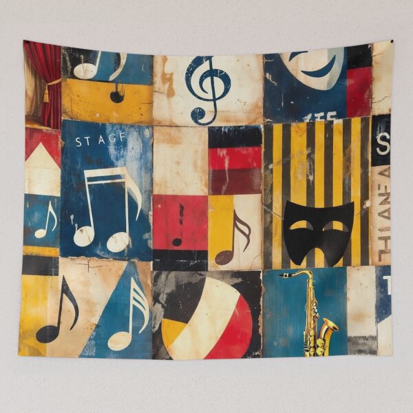 Item preview, Vintage Musical Theater Collage Squares designed and sold by SassyArtistry.