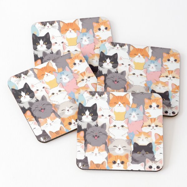 Item preview, Cute Cartoon Cats With Different Colors designed and sold by SassyArtistry.