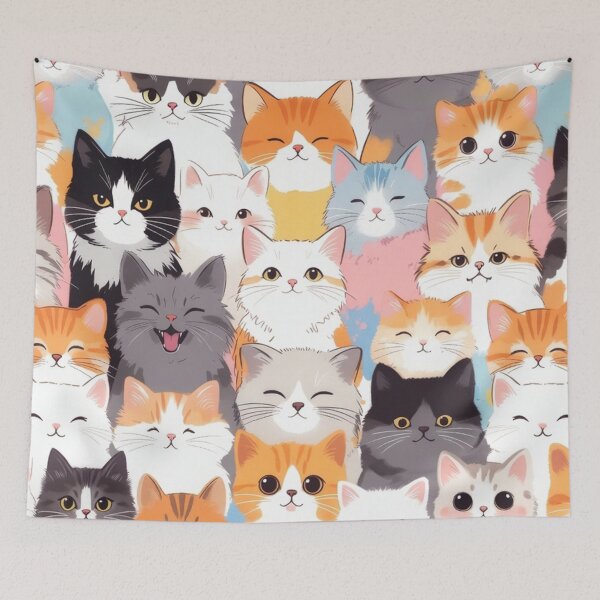 Item preview, Cute Cartoon Cats With Different Colors designed and sold by SassyArtistry.