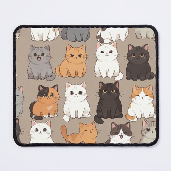 Item preview, Cute Sitting Cartoon Cats Pattern designed and sold by SassyArtistry.