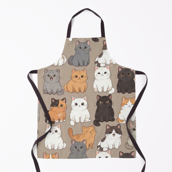 Item preview, Cute Sitting Cartoon Cats Pattern designed and sold by SassyArtistry.