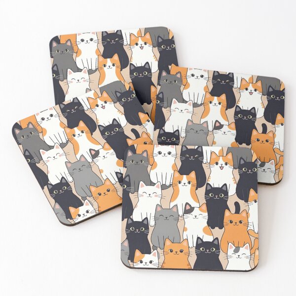Item preview, Cute Standing Cartoon Cats Pattern designed and sold by SassyArtistry.