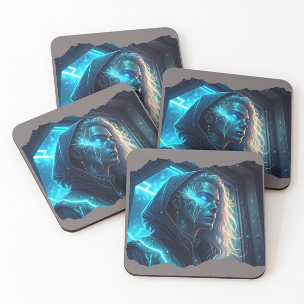 Item preview, Cosmic Sorceress Blue Neon Glow designed and sold by ValeriValera.