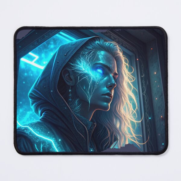 Item preview, Cosmic Sorceress Blue Neon Glow designed and sold by ValeriValera.