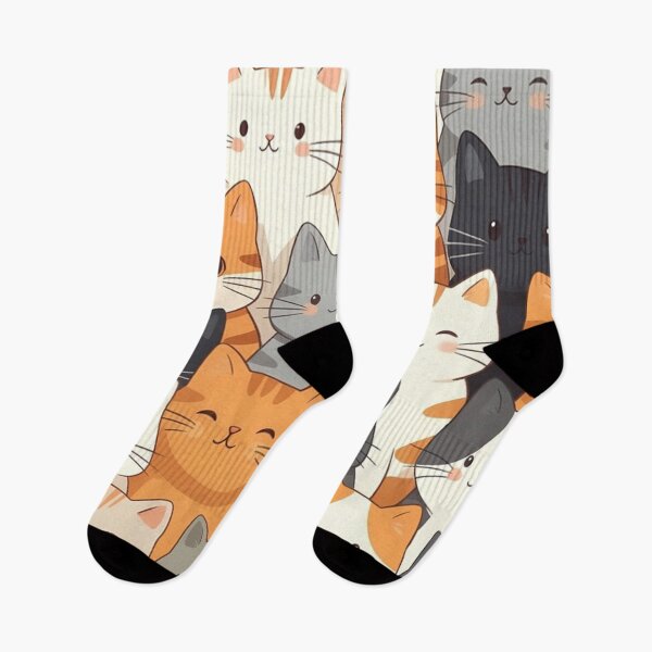 Item preview, Cute Colorful Cartoon Cat Faces designed and sold by SassyArtistry.