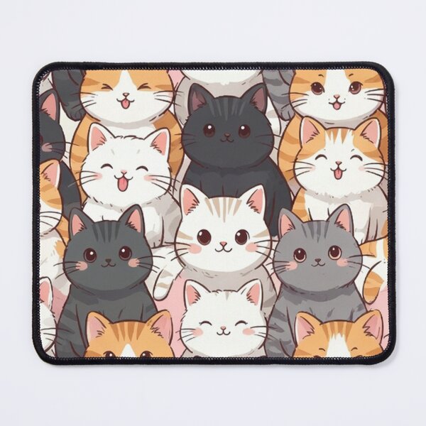 Item preview, Cute Smiling Cartoon Cat Faces Pattern designed and sold by SassyArtistry.