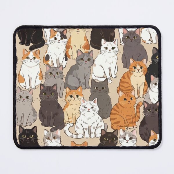 Item preview, Cute Sitting Cartoon Cats Pattern designed and sold by SassyArtistry.